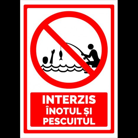 Indicator de securitate interzis inotul si pescuitul