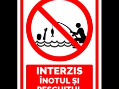 Indicator de securitate interzis inotul si pescuitul